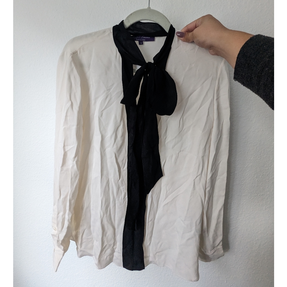 Ralph Lauren silk bow blouse